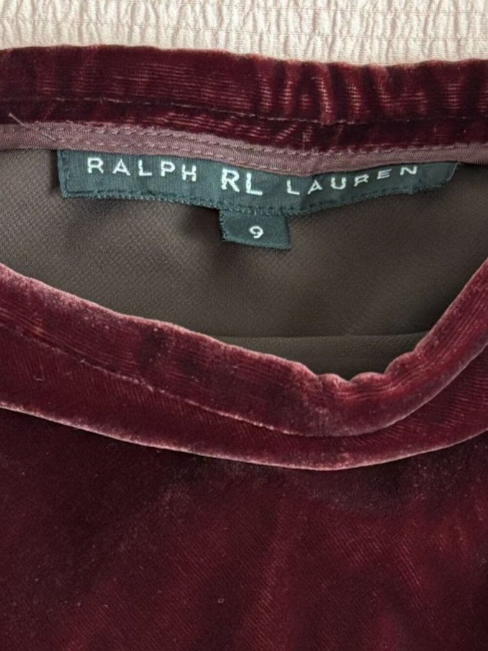 Vintage Ralph Lauren Japan Midi Burgundy Velvet Skirt - Picture 6 of 6